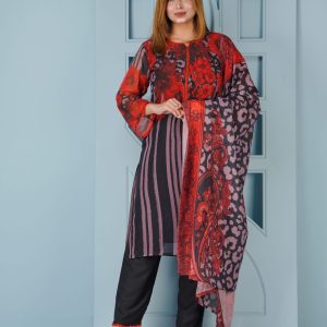 বাটার ফ্লাই ডিজাইন থ্রী পিছ - অরেঞ্জ কালার